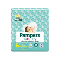 PAMPERS BABYDRY FLASH TAGLIA 6 EXTRALARGE 15-30   KG • 14 pannolini - confezione 6 pz